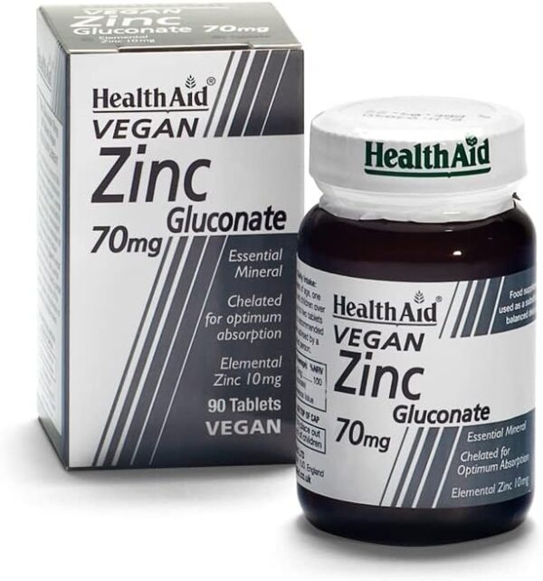 HealthAid Zinc Gluconate 70mg - 90 Tablets
