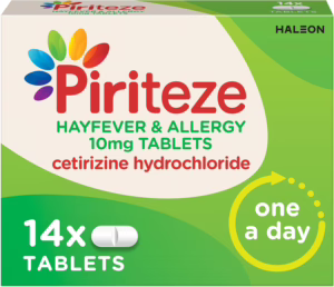 Piriteze Hayfever & Allergy Antihistamine Tablets, Allergy Relief, Cetirizine, 14s
